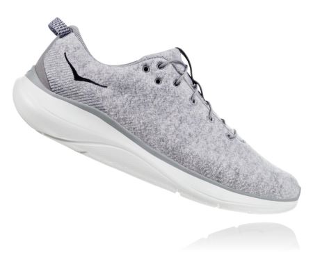 Hoka One One Hupana Flow Wool - Tenis Corrida Estrada Homem Cinzentas Escuro | PT-Dktzo3a